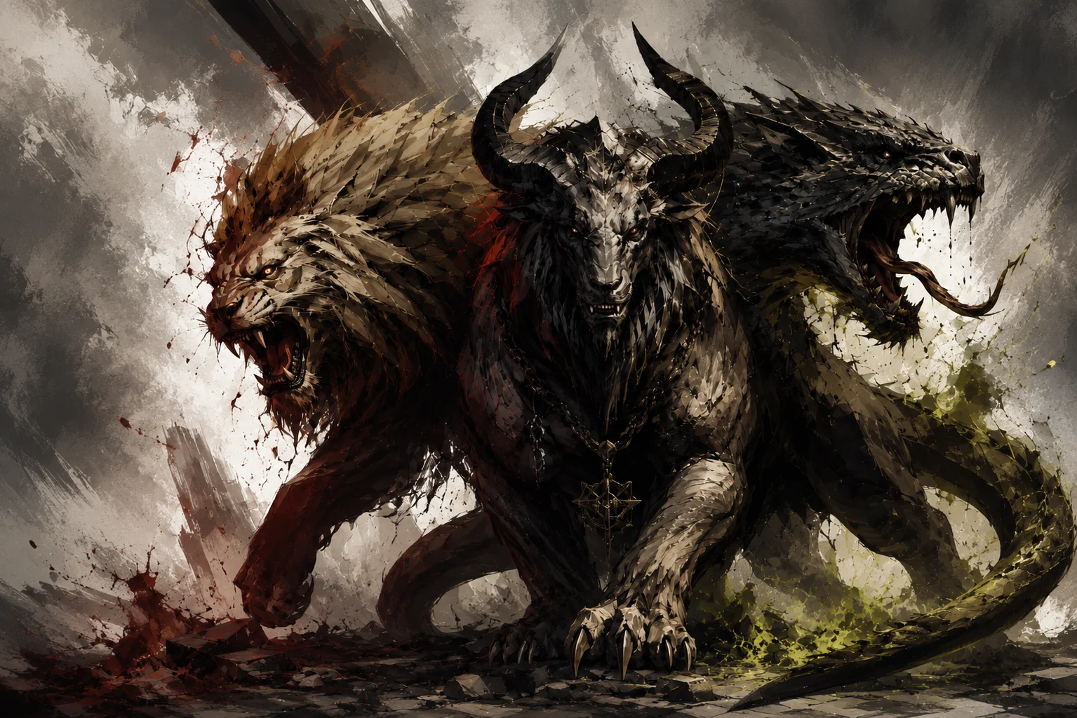 Quimera de Pantheon — fera híbrida de leão, bode e serpente